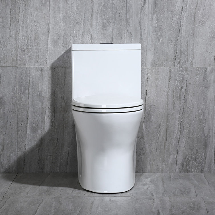 WoodBridge 1.28 GPF (Water Efficient) Round OnePiece Toilet (Seat